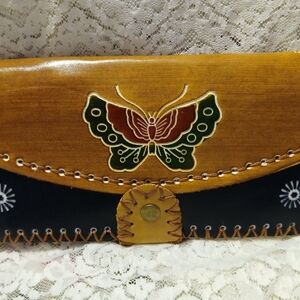 Vintage Leather Butterfly Wallet NWOT